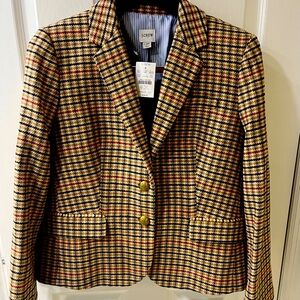 J Crew plaid short waisted jacket.